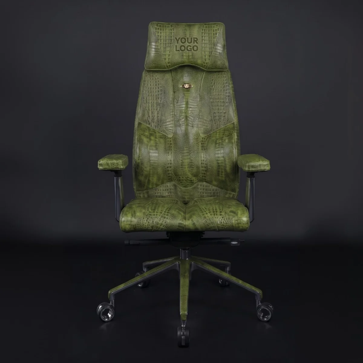 Green crocodile-leather Kulik System chair