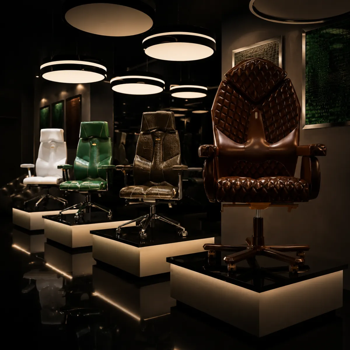 KULIK SYSTEM chairs displayed in a luxury showroom